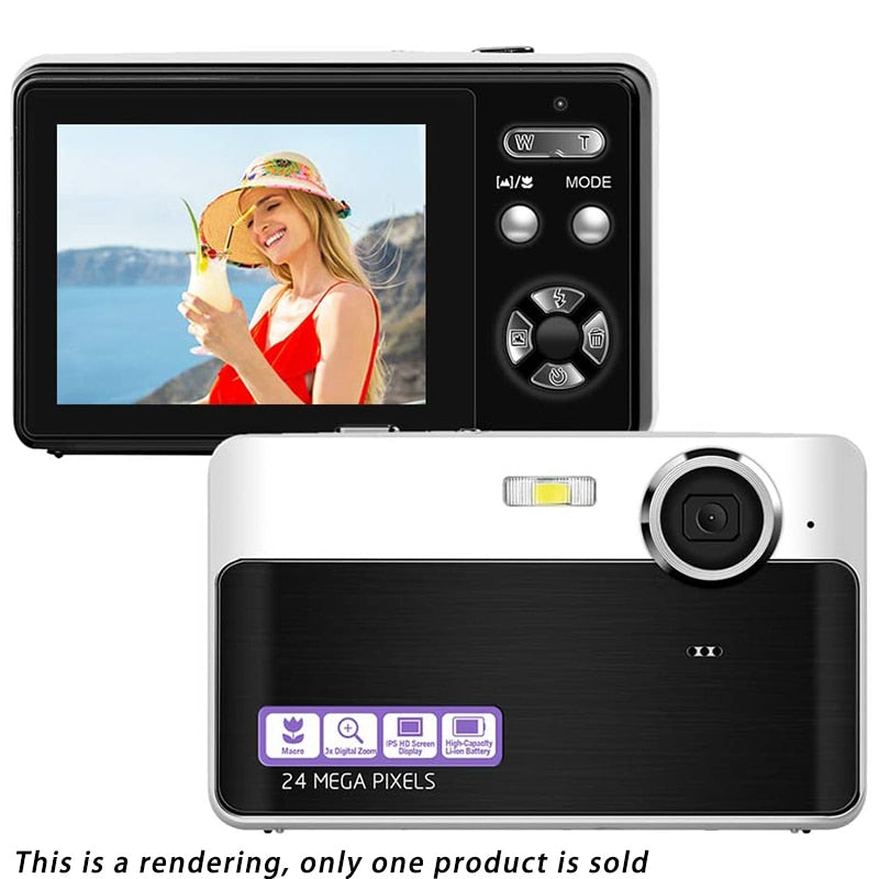24 Mega Pixels 2.4inch Lcd Rechargeable Hd Digital Camera Compact Pocket Cameras With 3X Zoom