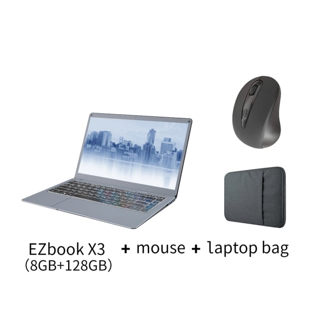 Jumper EZbook X3 Notebook 8GB 128GB 13.3 inch 1920*1080 IPS Screen Intel Celeron Quad Core Ultra Slim Win10 laptop 2.4G/5G WiFi