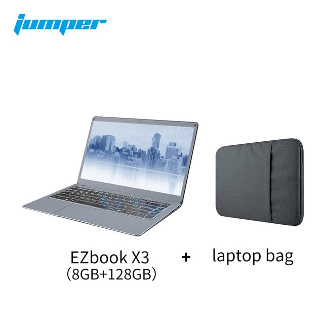 Jumper EZbook X3 Notebook 8GB 128GB 13.3 inch 1920*1080 IPS Screen Intel Celeron Quad Core Ultra Slim Win10 laptop 2.4G/5G WiFi