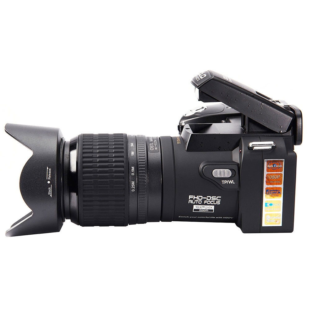ELRVIKEC  HD Digital Camera POLO D7100 33Million Pixel Auto Focus Professional SLR Video Camera 24X Optical Zoom Three Lens