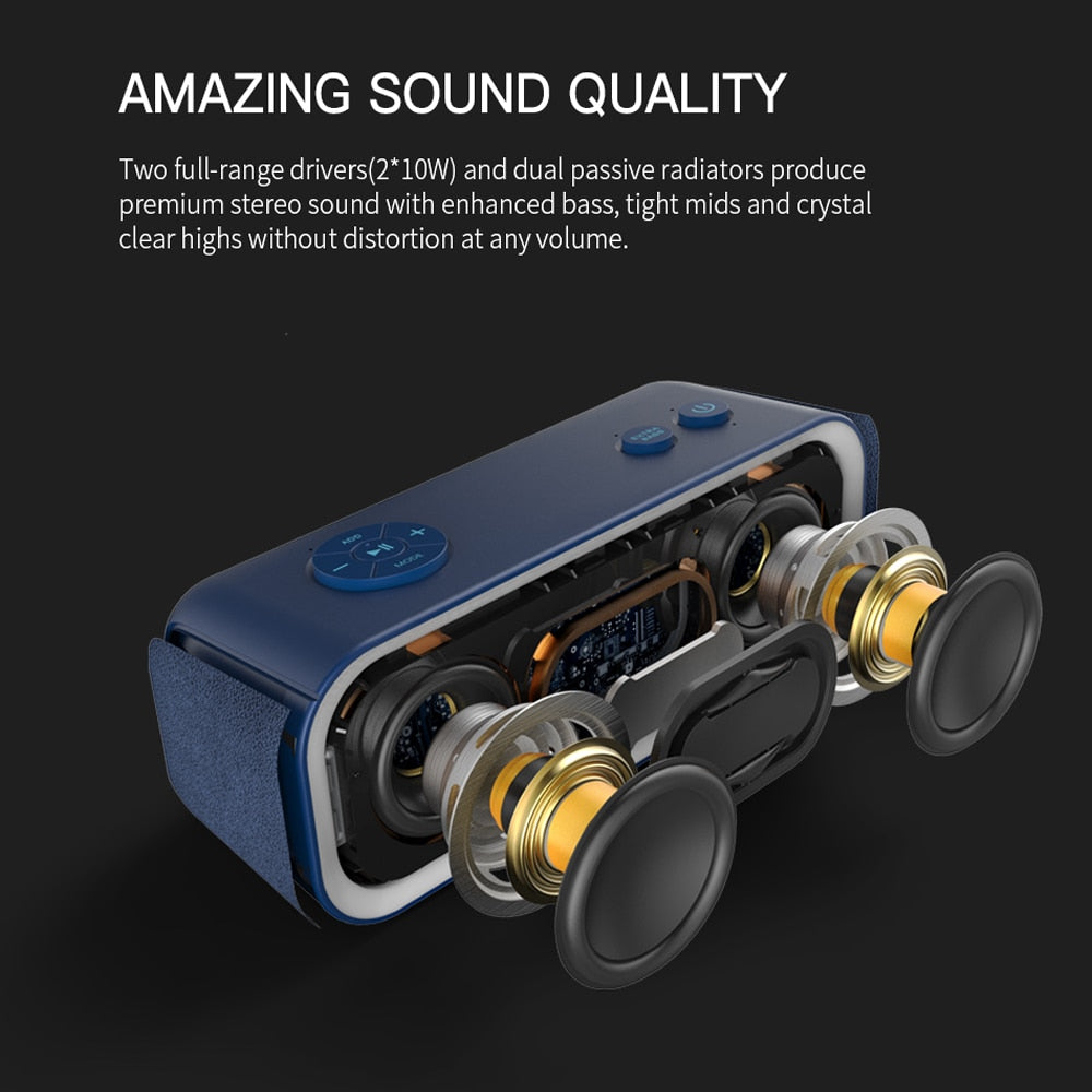 Wireless Bluetooth Speaker with Flashing LED Light and Enhanced Bass