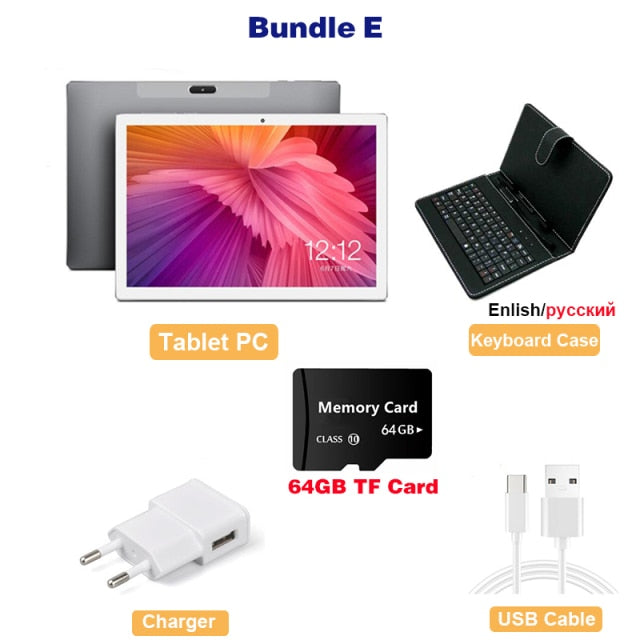 10 inch Tablet Deca Core Dual SIM 4G Phone Call 6GB RAM 128GB ROM Wifi Bluetooth 1920X1200 IPS Android Tablets PC 10.1