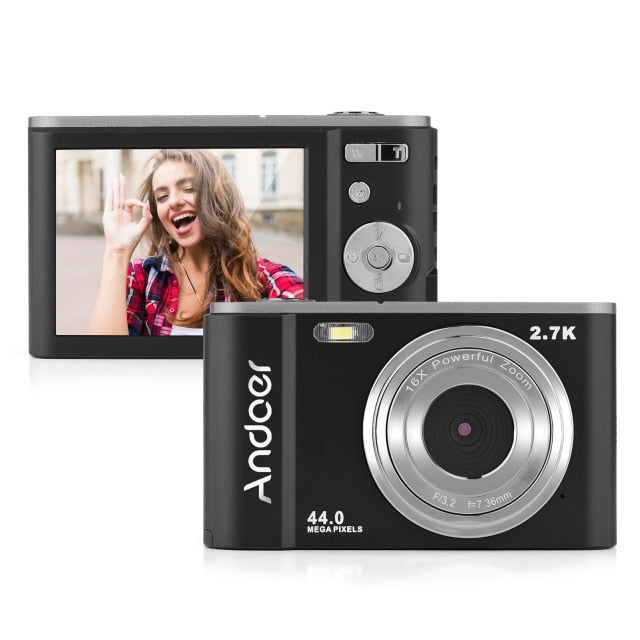 44MP 2.7K 2.88inch IPS Screen 16X Zoom Face Detection Built-in Mini Digital Camera